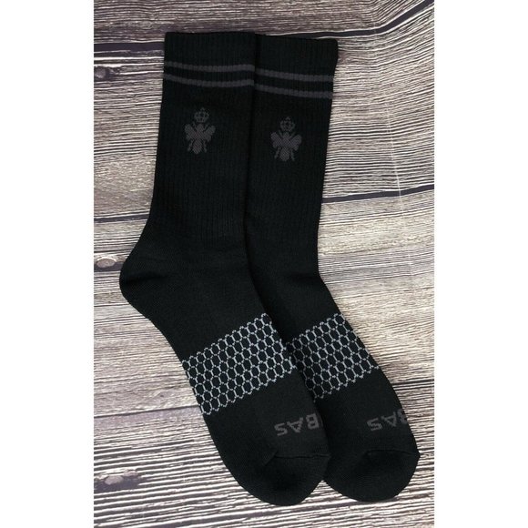 NEW BOMBAS Crew Calf Black Socks Men’s Medium Size 6-9 Bee - Picture 4 of 4